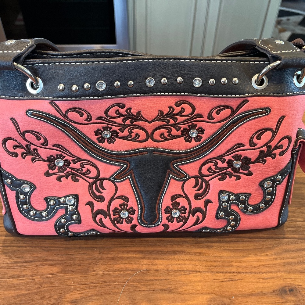 Leather Longhorn Handbag